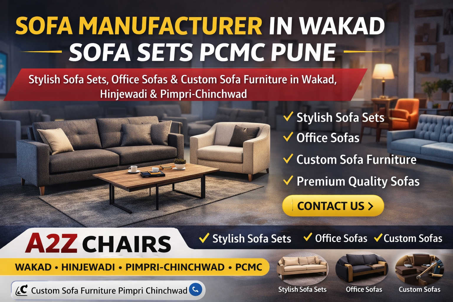 Sofa Manufacturer in Wakad | Sofa Sets PCMC Pune